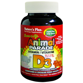 Natures Plus   Animal Parade SFree Vit D3, Blk Chy 90ch