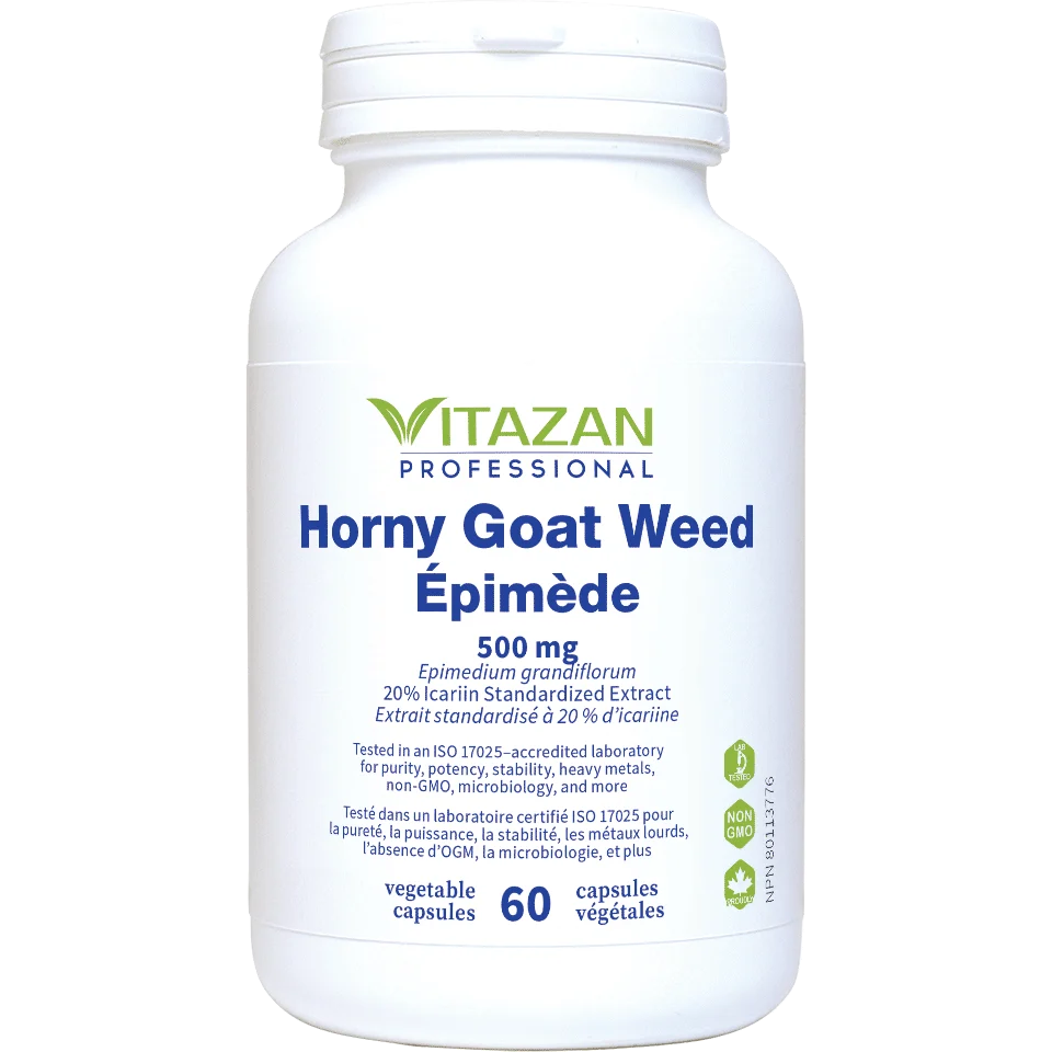 Vitazan Horny Goat Weed (500 mg · Epimedium grandiflorum 20% Icariin Standardized Extract) 60 capsules