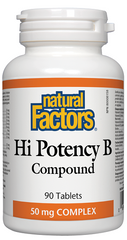 Natural Factors   Hi Potency B Compound 50 mg Complex   90 tabstabs