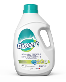 BIOVERT -  Laundry Liquid, 2X Concentrated, Fresh Cotton, HE    4.43L