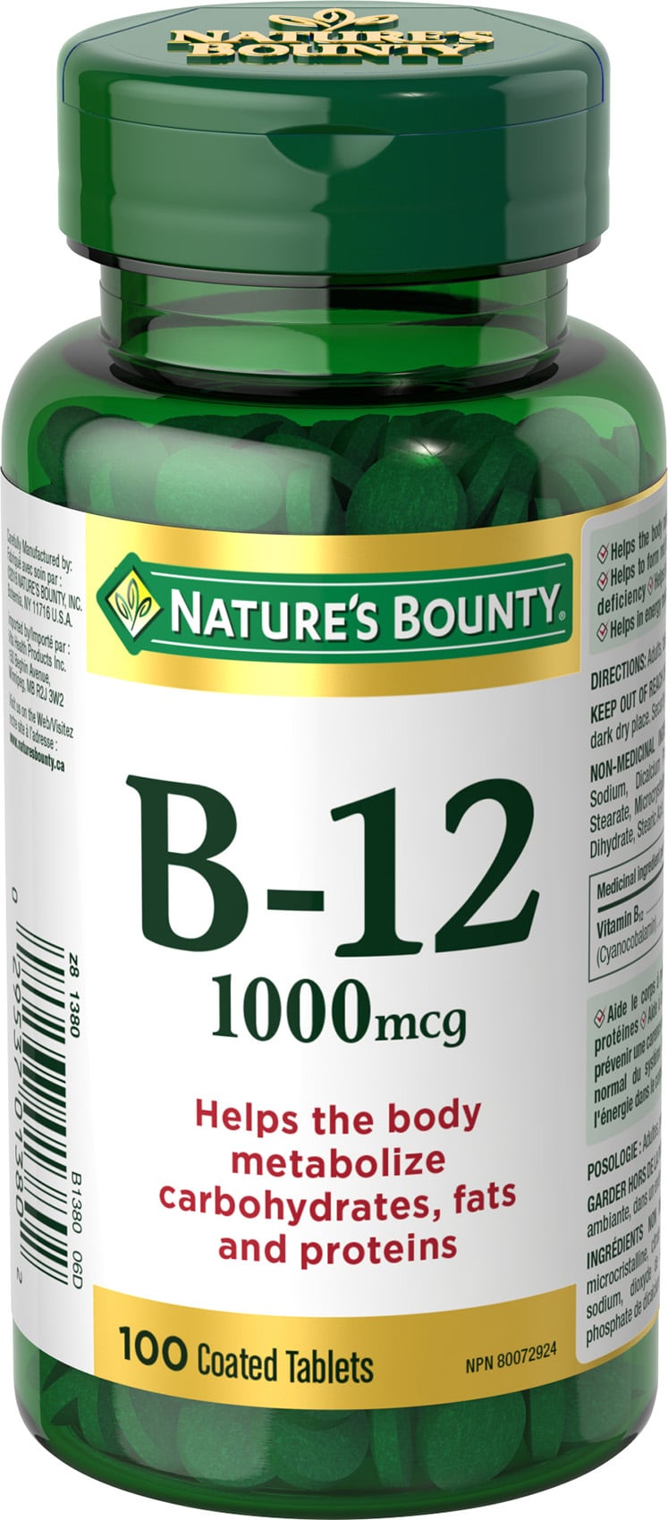 NATURE'S BOUNTY VITAMIN B12 1000MCG TB 100 TABLET