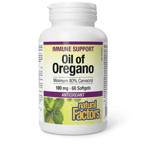 Natural Factors   Oil of Oregano 180 mg   60 sglssgls