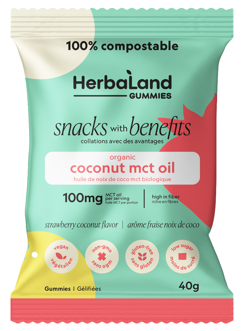 Herbaland   Coconut MCT - Strawberry Coconut 12 x 40g