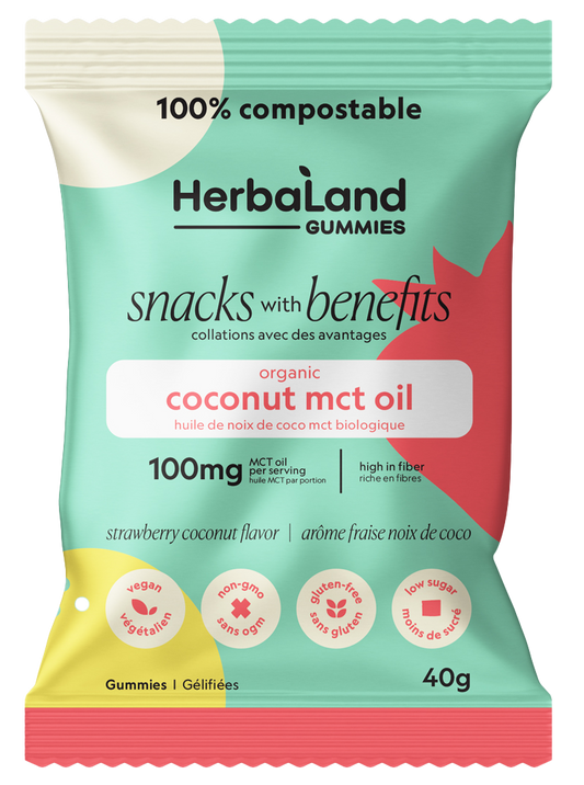 Herbaland   Coconut MCT - Strawberry Coconut 12 x 40g