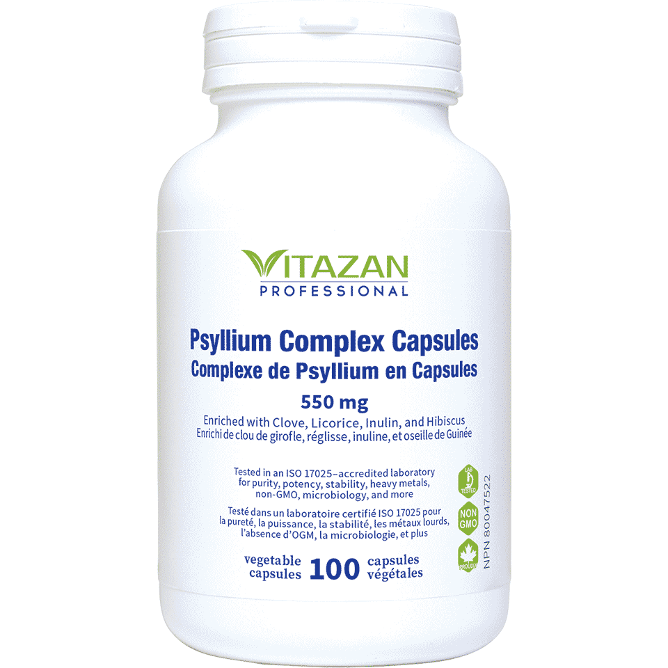 Vitazan Psyllium Capsules (620 mg · Provides Gentle Relief of Constipation or Irregularity) 100 capsules