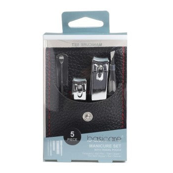 BASICARE 5PC MANICURE SET WITH TRAVEL POUCH