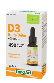 Land Art   Organic Vitamin D3 400IU For Baby 13.5ml