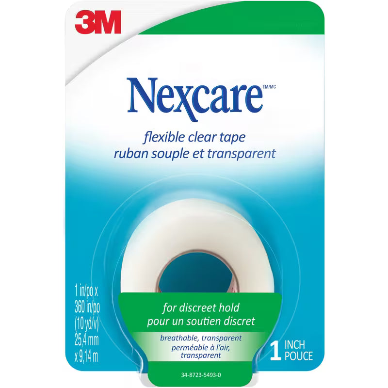 NEXCARE FLEXIBLE CLEAR TAPE 1"X10YD