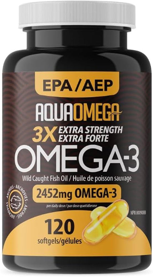 AQUAOMEGA    EPA Fish Oil Omega3    AQUAOMEGA    EPA Fish Oil Omega3    3X EPA SoftGel 120ct