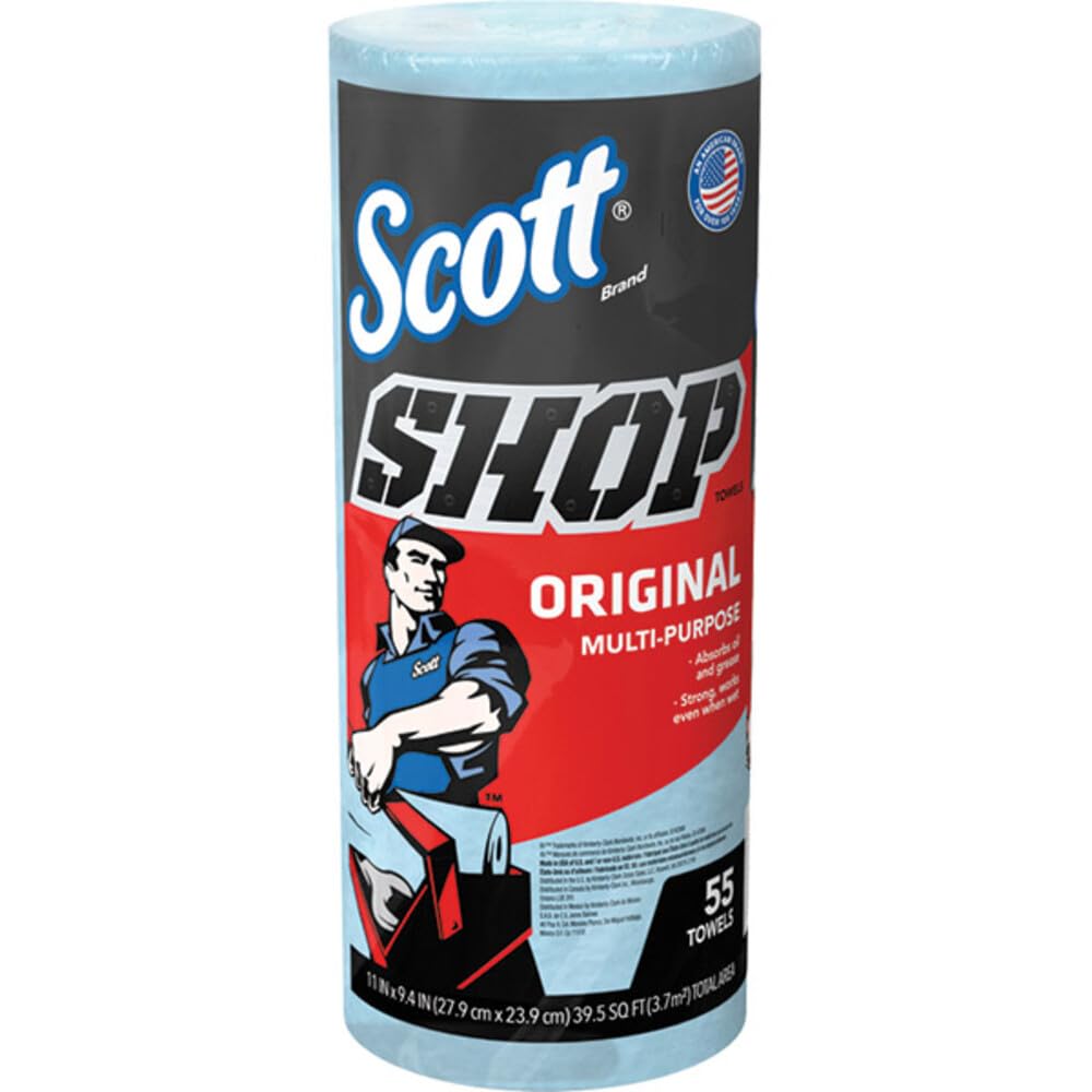 SCOTT SHOP TOWELS 55SHEETS ROLL 1 pack of 12