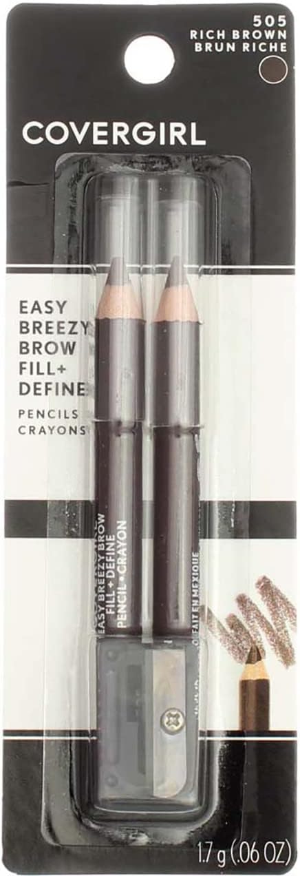 COVER GIRL BROW&EYEMAKERS 2PENCL&1SHARPN MIDNT BRN pack of 2