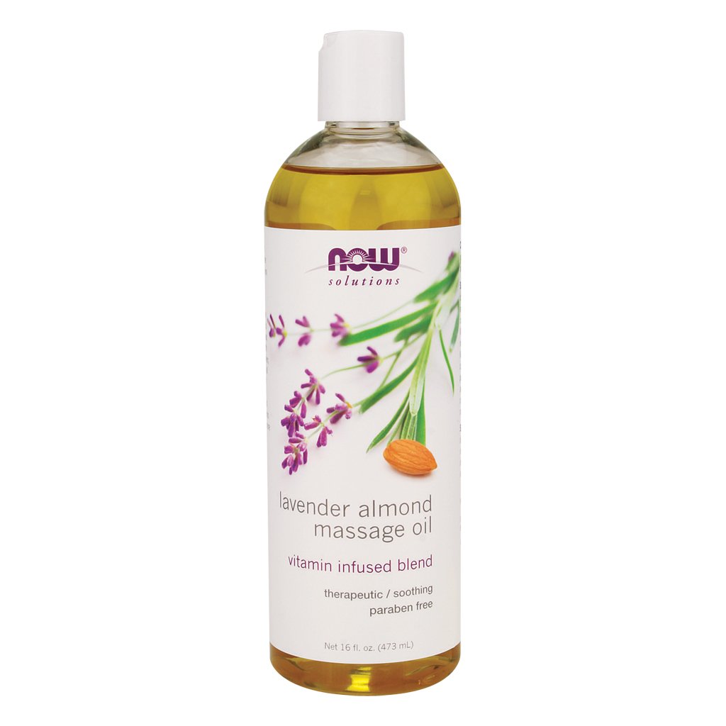 NOW Lavender-Almond Massage Oil 473mL
