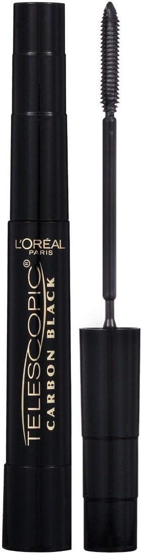 LOREAL TELESCOPIC MASCARA CARBON BLACK pack of 3