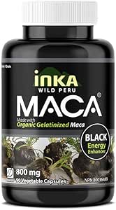 INKA MACA®(Peru Maca) Black Maca 90 Vcaps - Organic Gelatinized**