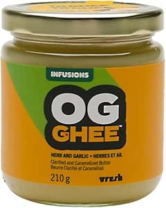 O.G. Ghee O.G. Ghee Flavour: Herb & Garlic Infused Clarified & Caramelized Butter
Container Size: 210 g Each