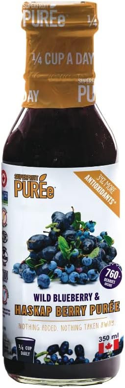 SUPERFRUIT PUREe HASKAP & Wild Blueberry Purée 350 ml Glass bottle