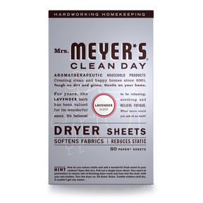 Mrs. Meyer's Clean Day   Dryer Sheets   Dryer Sheets Lavender80CT