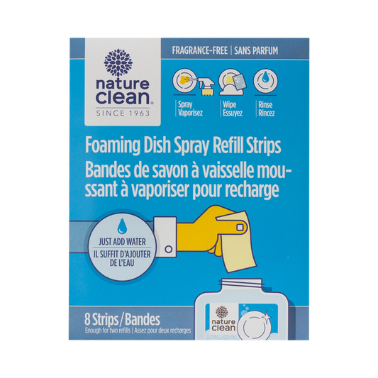 Nature Clean      Foaming Dish Spray Refill Strips8CT