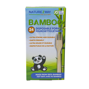 NatureZway   Bamboo Disposable Forks 24 x 24pc