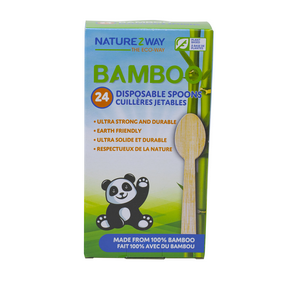 NatureZway   Bamboo Disposable Spoons 24 x 24pc