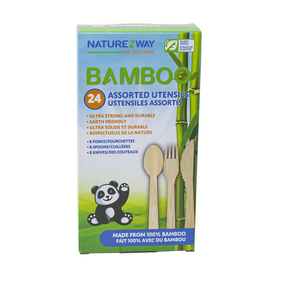 NatureZway   Bamboo Disposable Cutlery 24 x 24pc