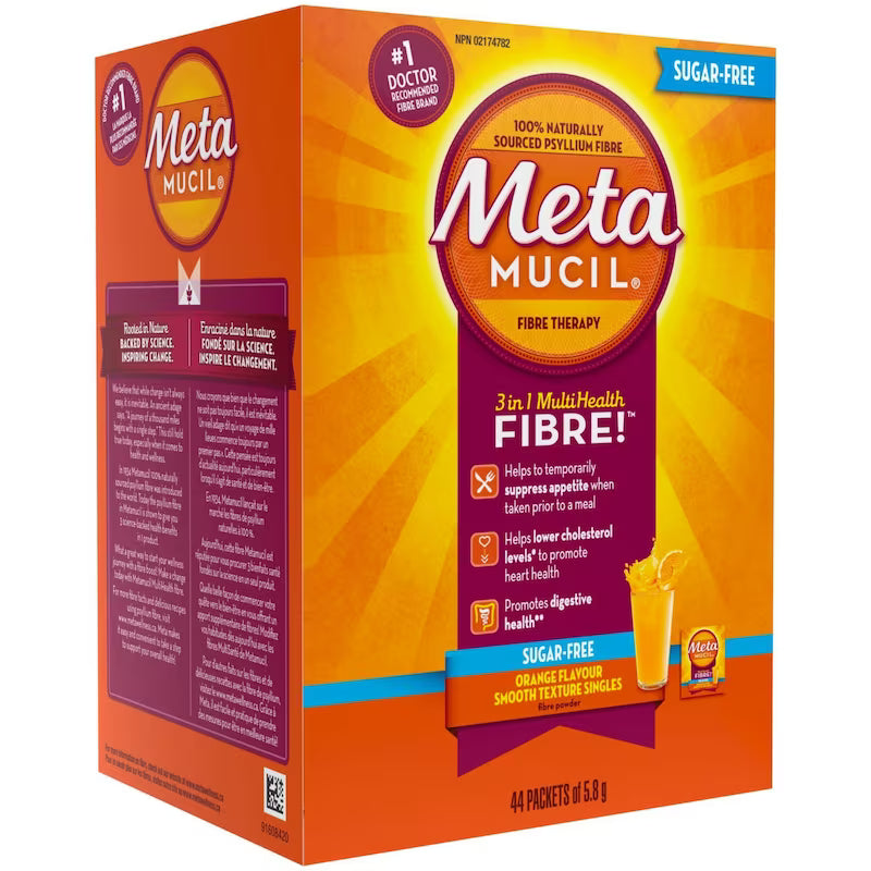 METAMUCIL SMOOTH TEXTURE SUGAR FREE ORANGE 44X5.8G POWDER