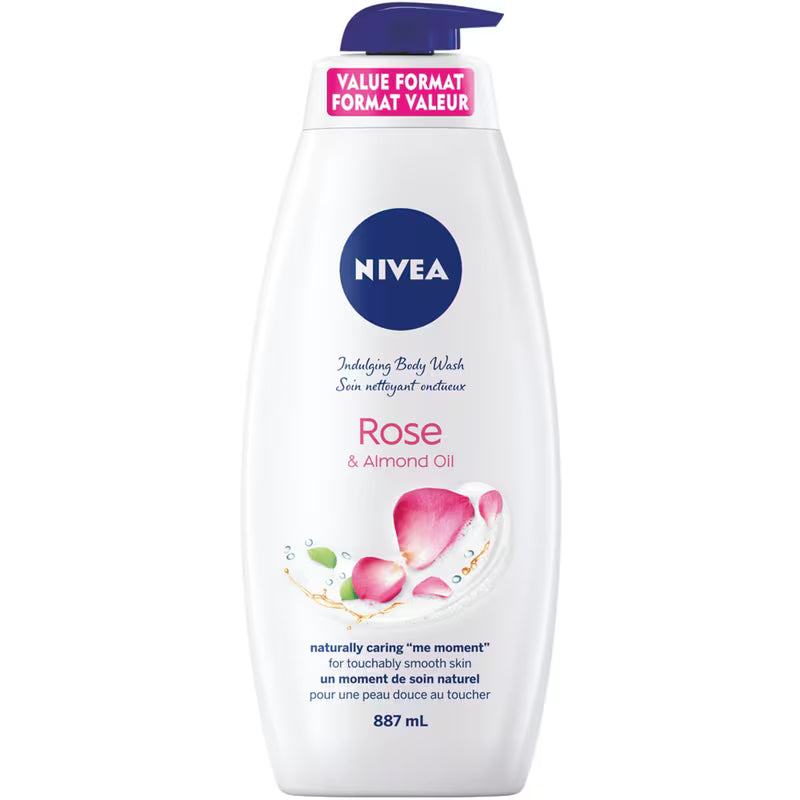 NIVEA BODY WASH INDULGING ROSE & ALMOND OIL 887ML