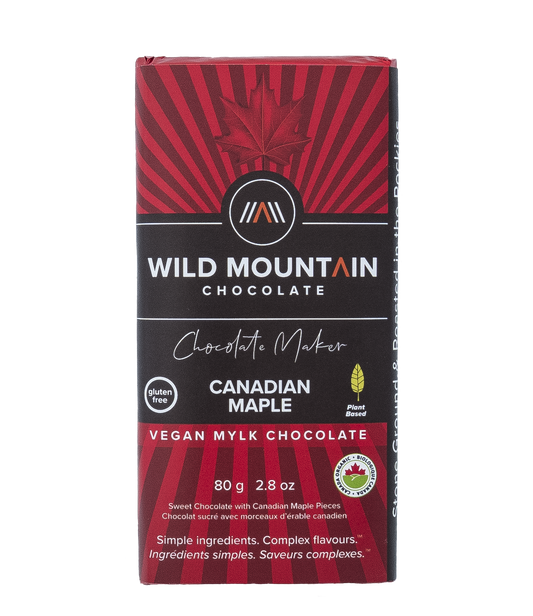 Wild Mountain Chocolate   Canadian Maple Vegan Mylk Chocolate 12 x 80g