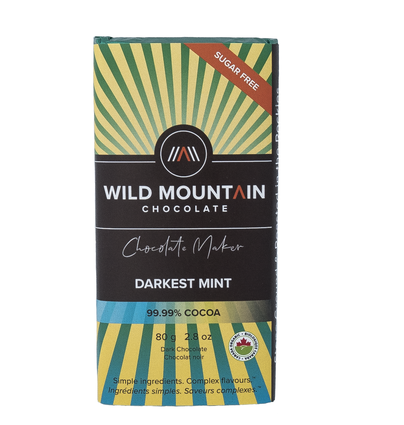 Wild Mountain Chocolate   Darkest Mint Chocolate 99.9% Cocoa 12 x 80g