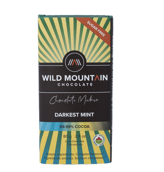 Wild Mountain Chocolate   Darkest Mint Chocolate 99.9% Cocoa 12 x 80g