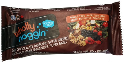 WHOLLY NOGGIN FOODS LTD   Dark Choco. Almond Superberries 50g 12/box