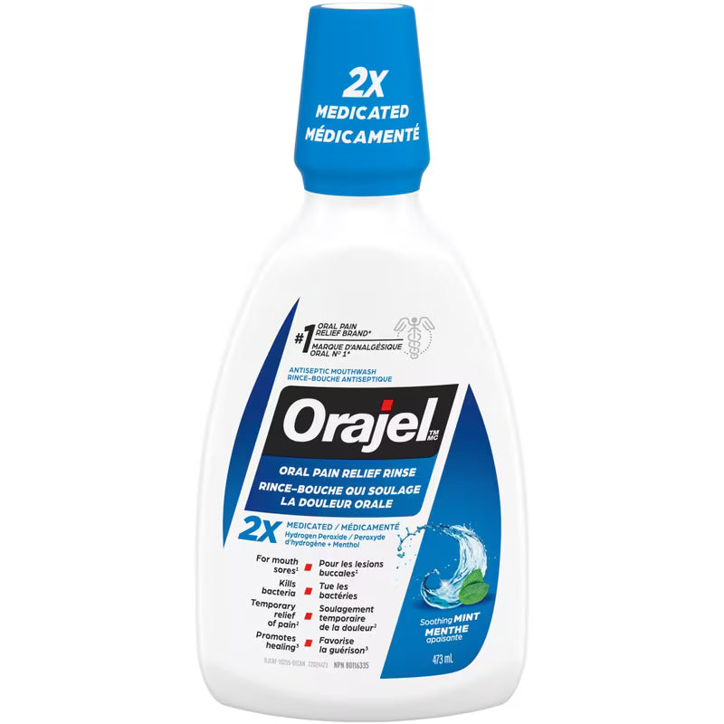 ORAJEL MOUTHWASH ANTISEPTIC SOOTHING MINT 473ML MOUTHWASH
