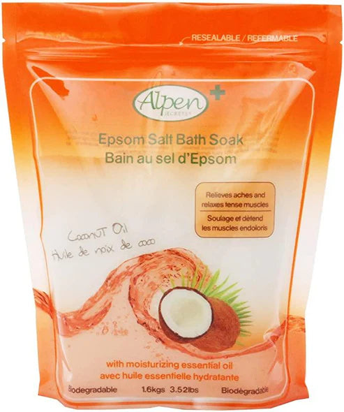 ALPEN SECRETS EPSOM SALT BATH SOAK COCO OIL 1.6KG