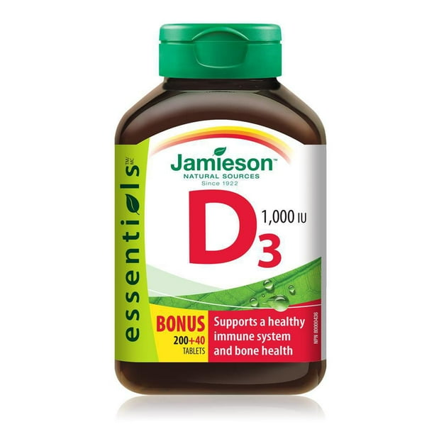 Jamieson JMS Vitamin D 1000IU Bonus 200's+40's Free 200+40Tablets