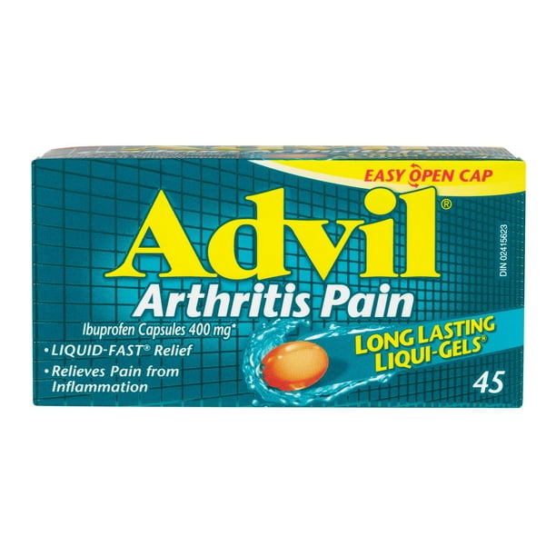 Advil Arthritis Pain Ibuprofen Capsules 400 mg 45 Long Lasting Liqui-Gels