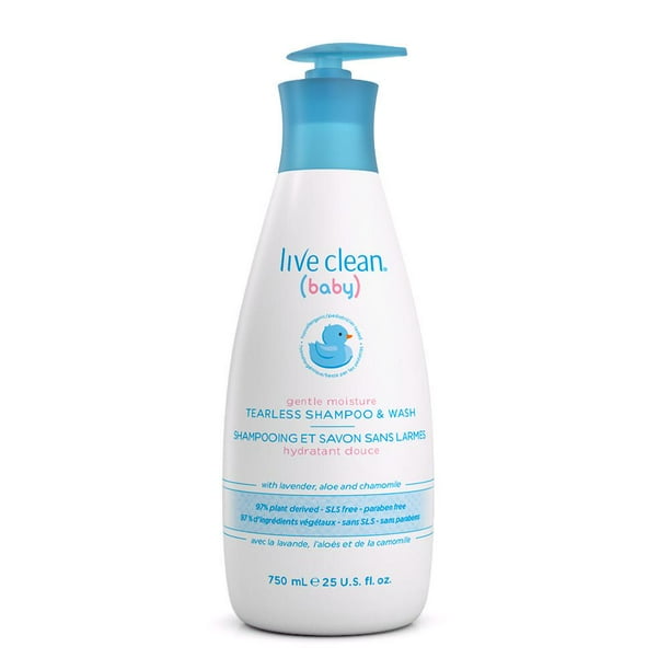 Live Clean Baby Shampoo & Body Wash Gentle 750 750ml