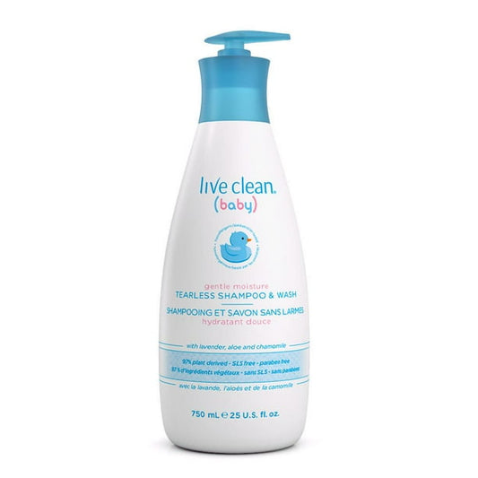 Live Clean   Baby Shampoo & Body Wash Gentle 750 750ml