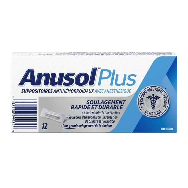 Anusol Plus 12 suppositories