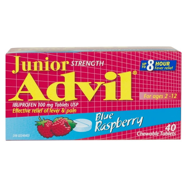 ADVIL JR 100MG CHEW TB BLUE RASPBERRY 40 TABLET