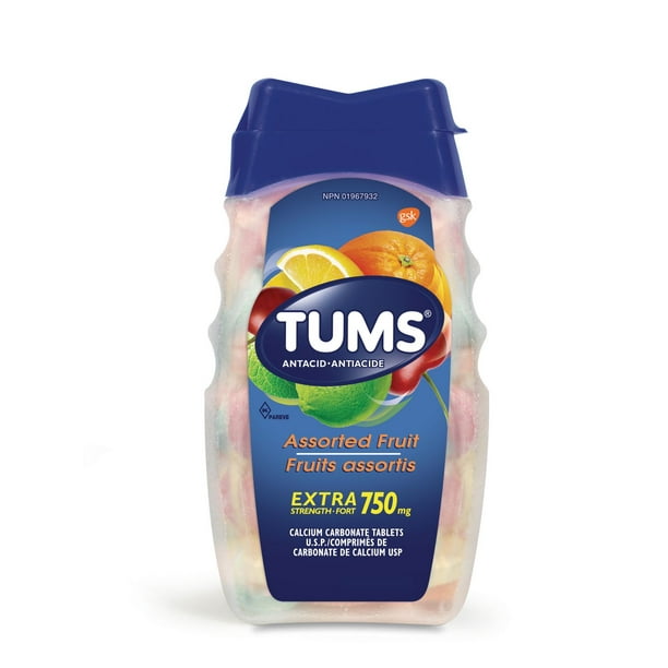 TUMS XST FRUIT ASTD BOTTLE TB 100 TAB CHEW