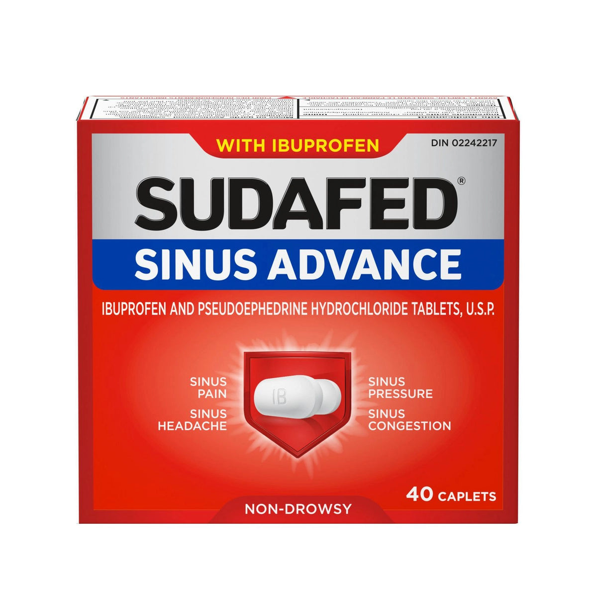 SUDAFED SINUS ADVANCE W/IBUPROFEN 40 TABLET