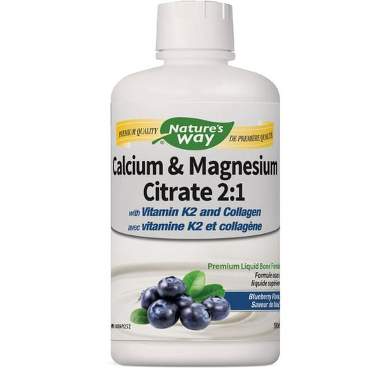 Nature's Way - Cal Mag w/K2 Liquid Blueberry - 500 ml