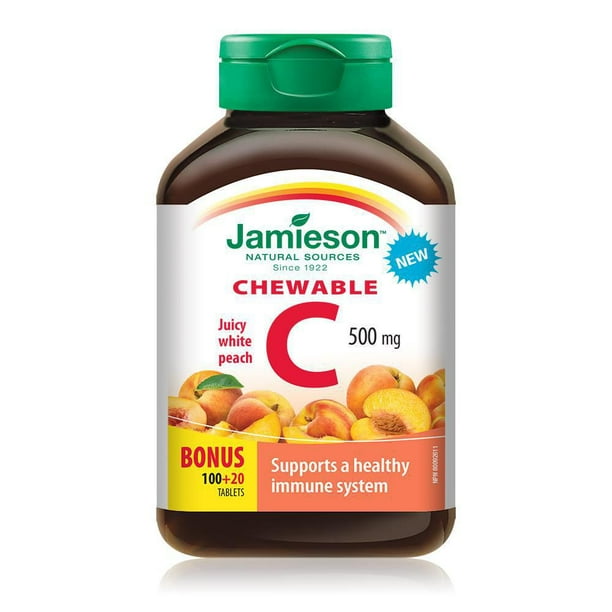 Jamieson JMS Vit C 500mg chew White Peach 100+20Tabs