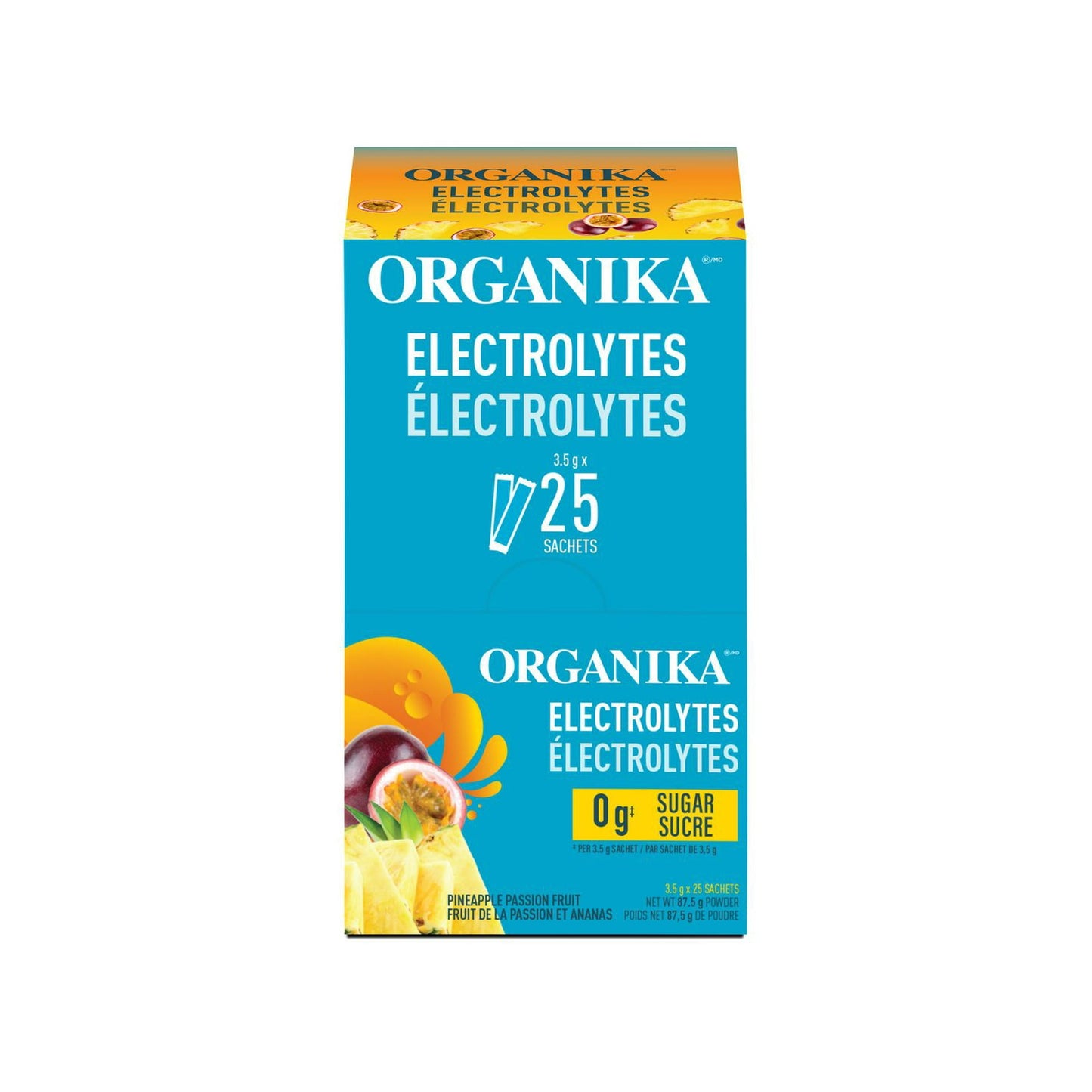 Organika ELECTROLYTES STICK PACK PINEAPPLE PASSION 3.5G DISPLAY BOX25