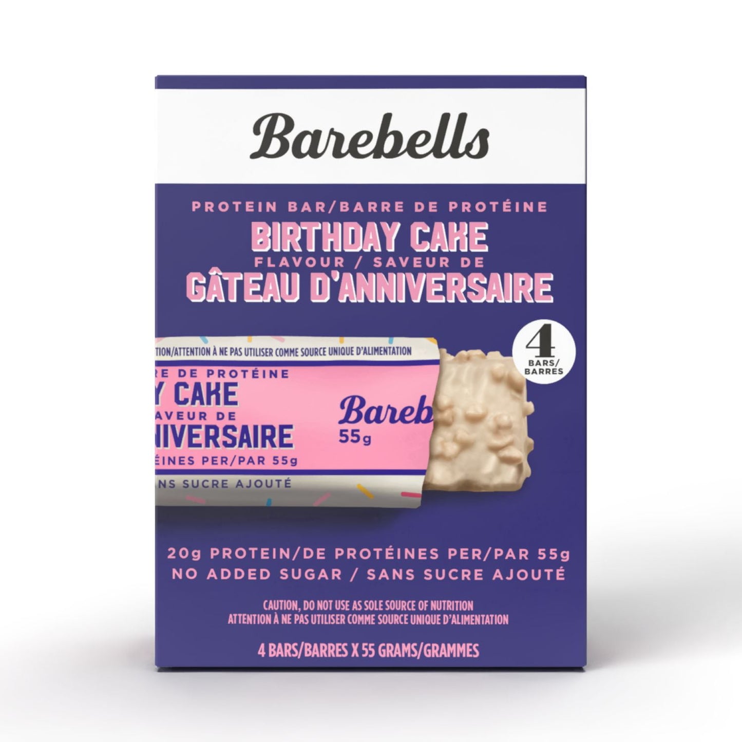 BAREBELLS BAREBELLS PROTEIN BAR BIRTHDAY CAKE 55g - 4/box