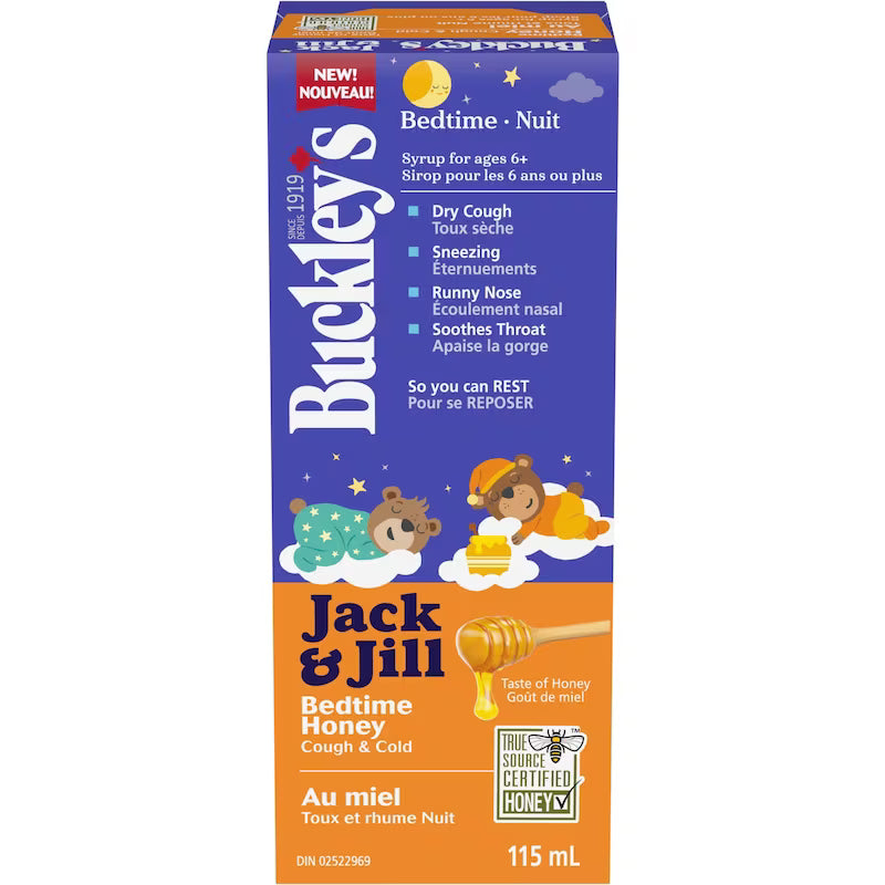 BUCKLEY'S JACK & JILL COUCH&COLD BEDTIME HNY 115ML SYRUP