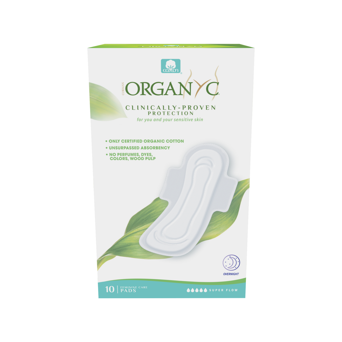 Organyc   Pads - Heavy Flow W/Wings Folded 10ct