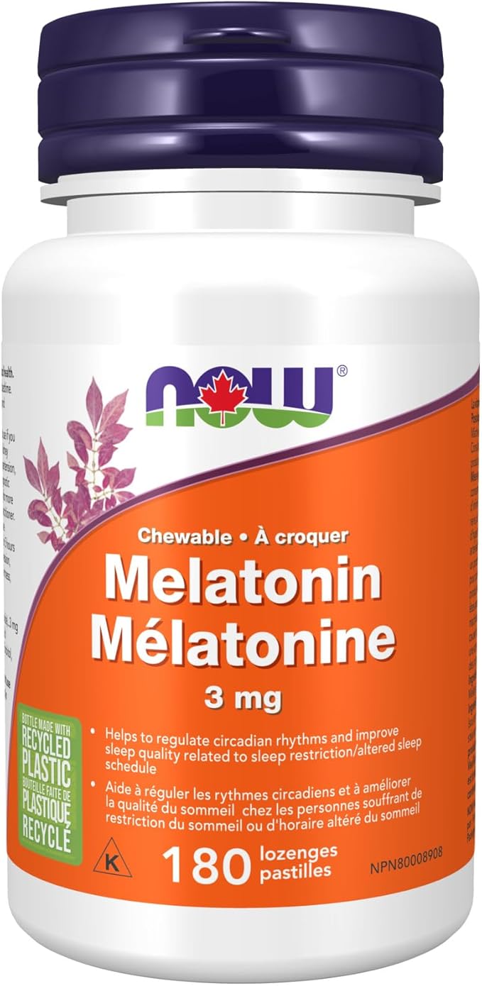 NOW Melatonin 3mg+ B-6 Peppermint Chew 180chew