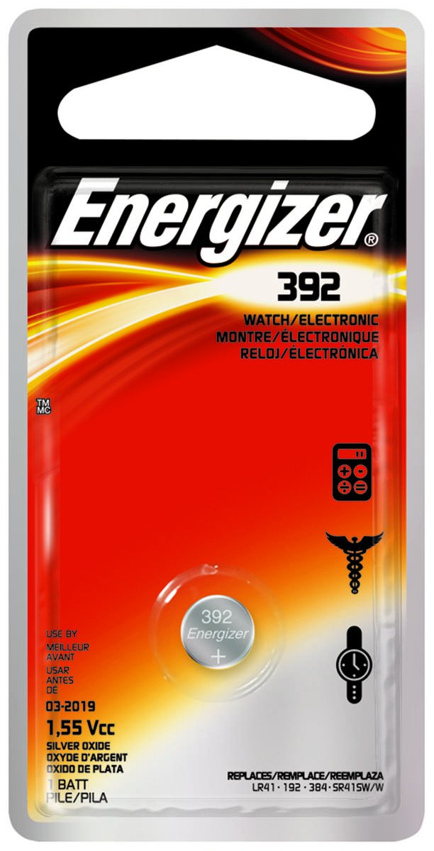 ENERGIZER BATTERY WATCH SILVER 392BPZ