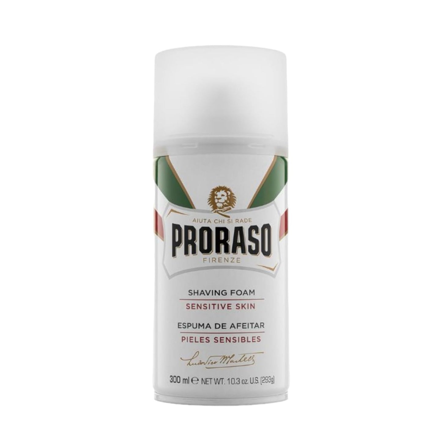 PRORASO SENSITIVE SKIN SHAVING FOAM GREEN TEA 50ML AEROSOL pack of 12